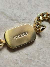 Valentino Gold-Tone Chain Bracelet with Enamel V Logo
