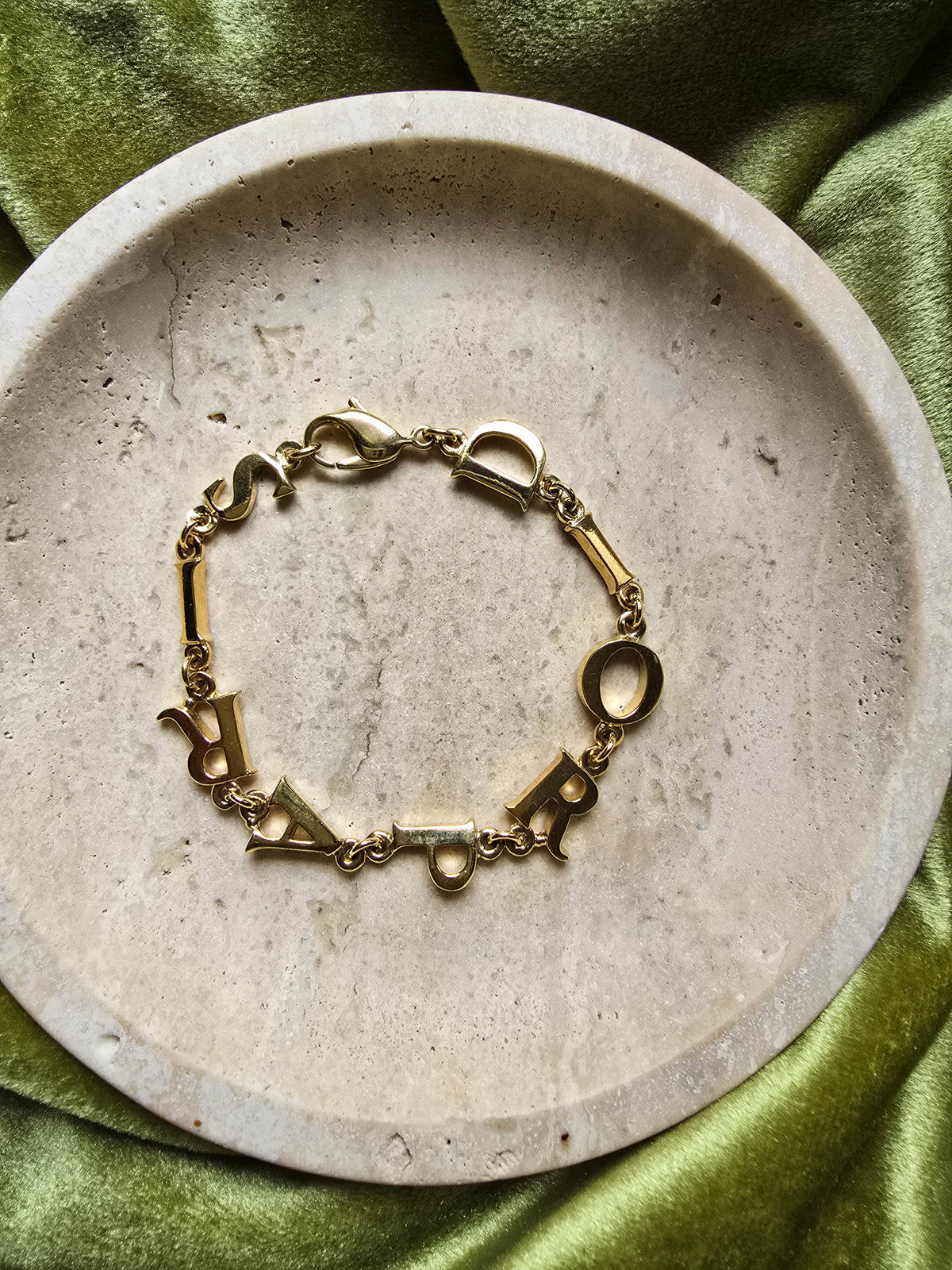 Dior Paris Gold-Tone Letter Bracelet