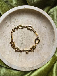 Dior Paris Gold-Tone Letter Bracelet