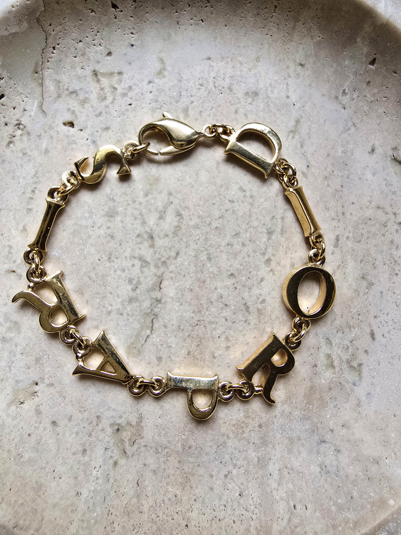 Dior Paris Gold-Tone Letter Bracelet