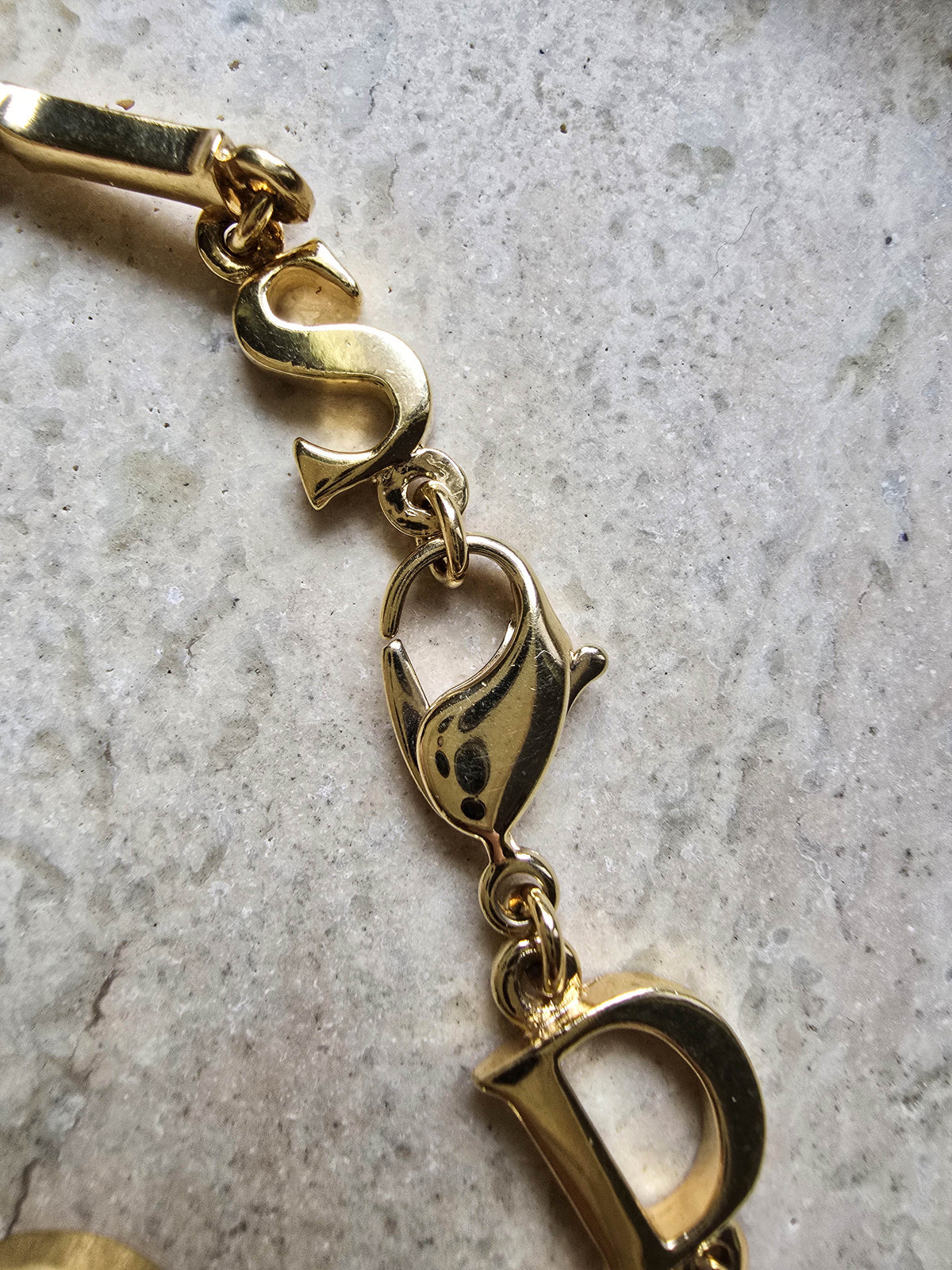 Dior Paris Gold-Tone Letter Bracelet
