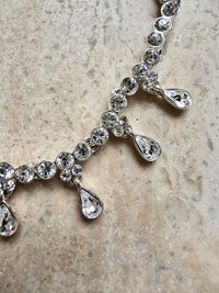 Givenchy Silver-Tone Crystal Drop Necklace