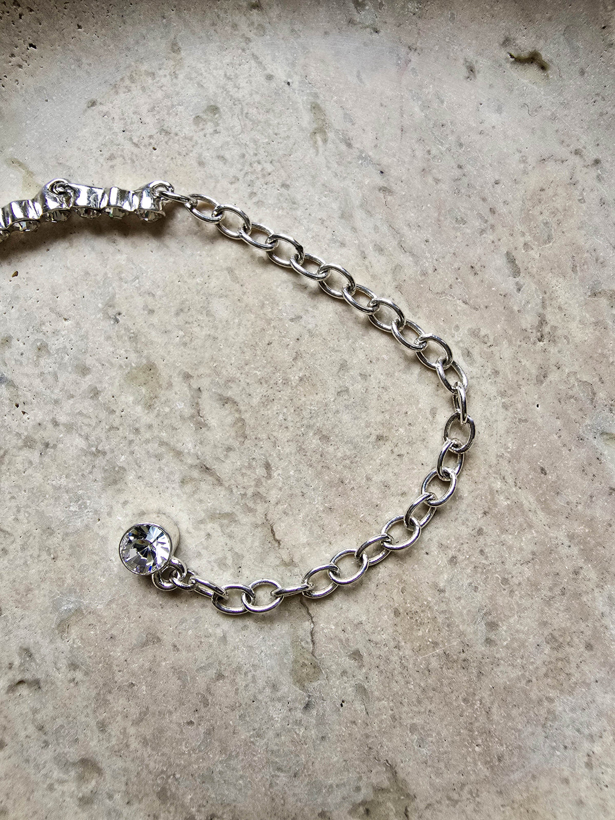 Givenchy Silver-Tone Crystal Drop Necklace