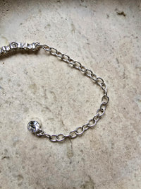 Givenchy Silver-Tone Crystal Drop Necklace