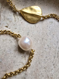 Givenchy Gold-Tone Chain Necklace with Pearls & Leaf Charms