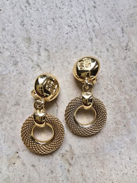 Givenchy Gold-Tone Clip-On Earrings with Textured Hoops