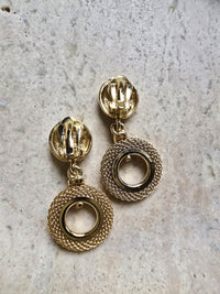 Givenchy Gold-Tone Clip-On Earrings with Textured Hoops