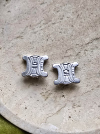 Celine Silver-Tone Triomphe Clip-On Earrings