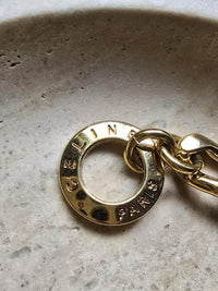 Celine Gold-Tone Chain Bracelet with Logo Plate