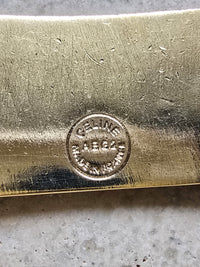 Celine Gold-Tone Chain Bracelet with Logo Plate