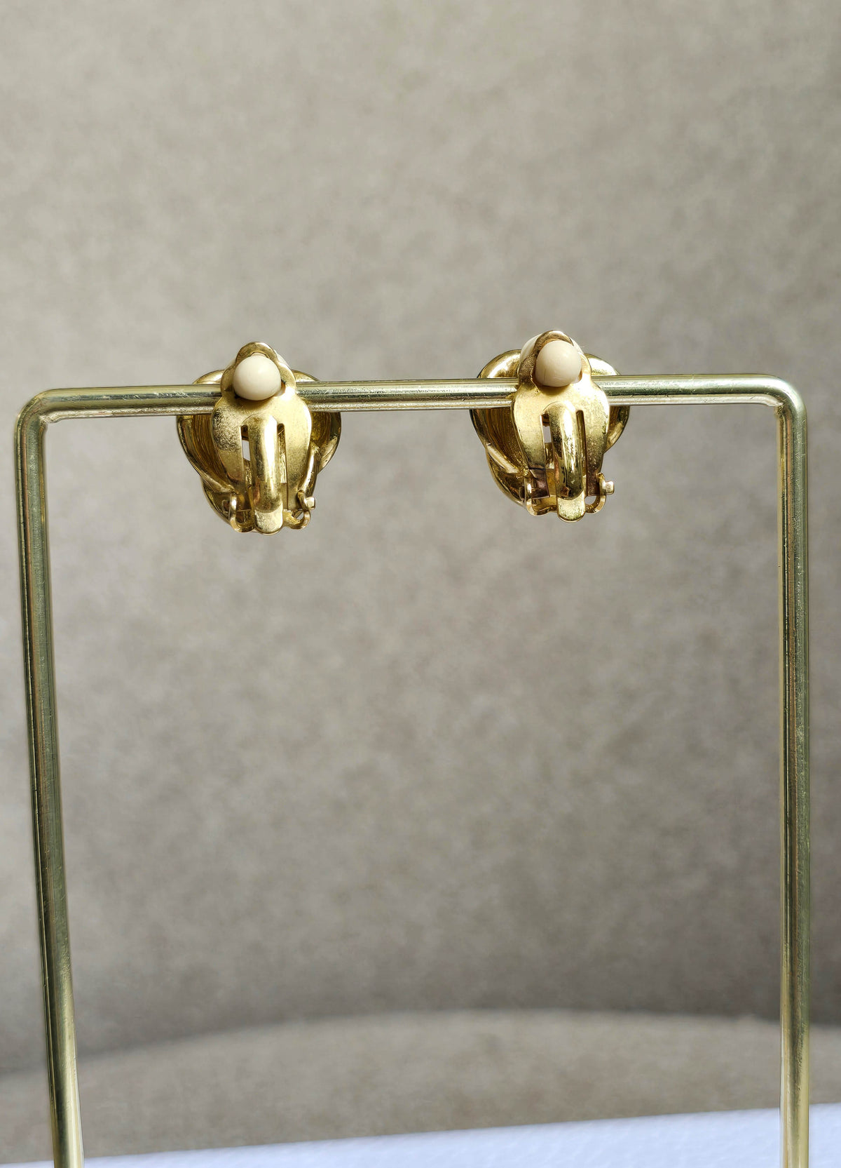 Givenchy Gold-Tone & Black Enamel Knot Clip-On Earrings