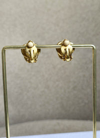 Givenchy Gold-Tone & Black Enamel Knot Clip-On Earrings