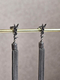 Yves Saint Laurent Silver-Tone Tassel Drop Earrings
