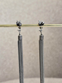 Yves Saint Laurent Silver-Tone Tassel Drop Earrings