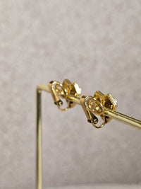 Nina Ricci Gold-Tone Heart Clip-On Earrings with Crystals