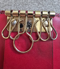 Gucci Red Patent Leather Heart Key Holder Wallet