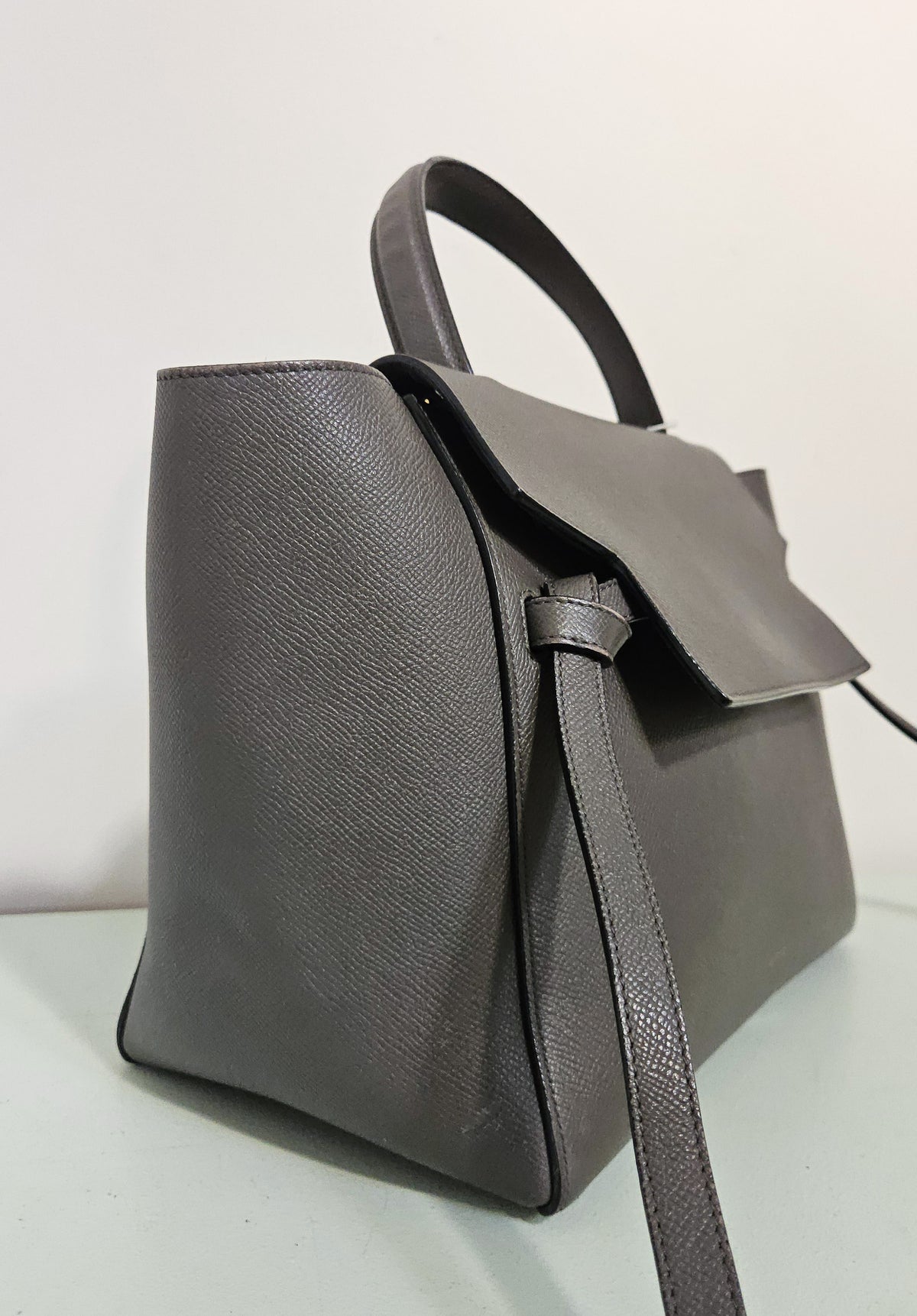Céline Belt Bag in Dark Grey Grained Calfskin
