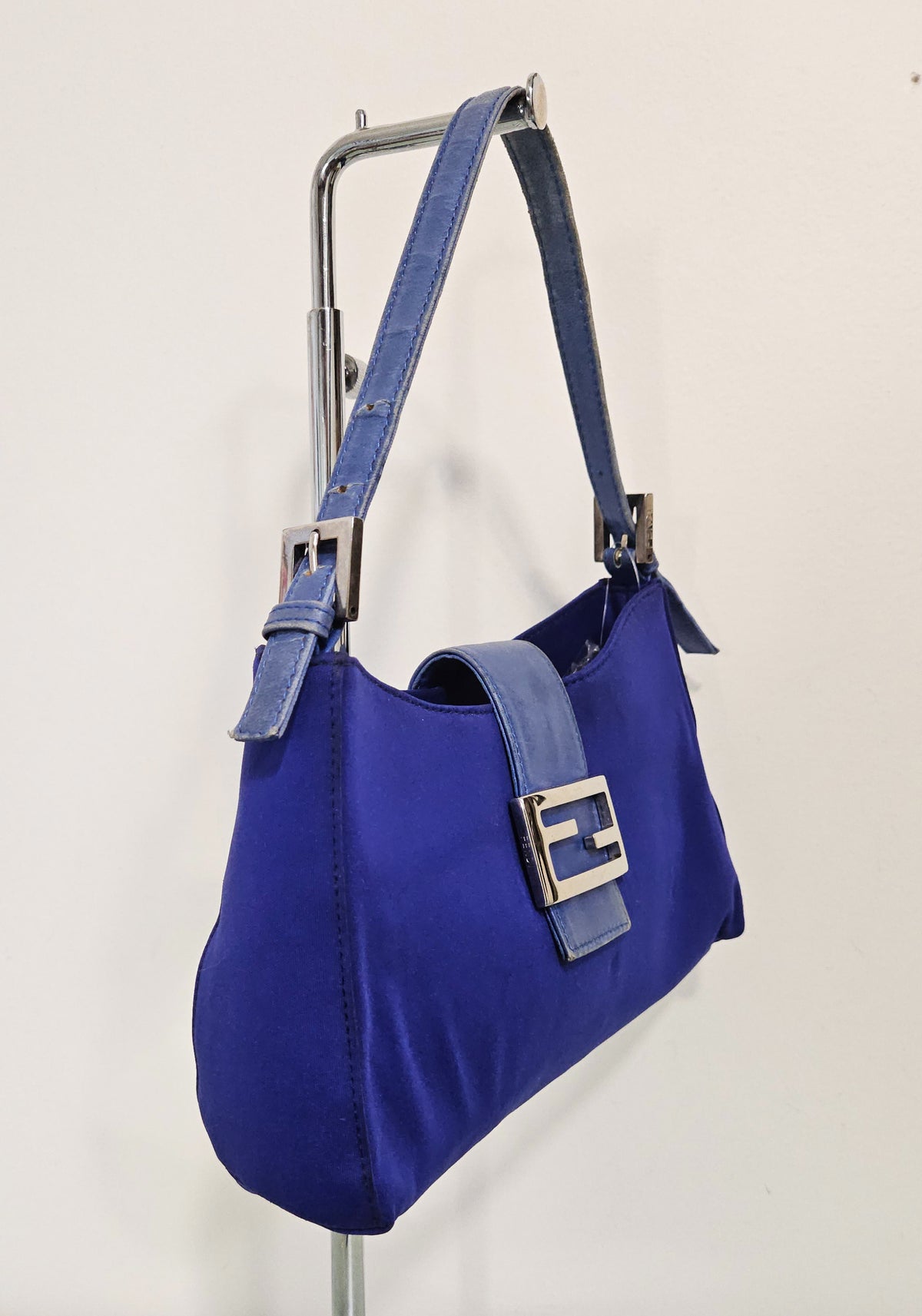 Fendi Baguette Bag Royal Blue Canvas & Leather