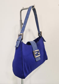Fendi Baguette Bag Royal Blue Canvas & Leather