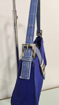 Fendi Baguette Bag Royal Blue Canvas & Leather