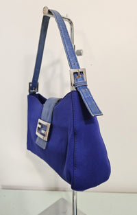 Fendi Baguette Bag Royal Blue Canvas & Leather