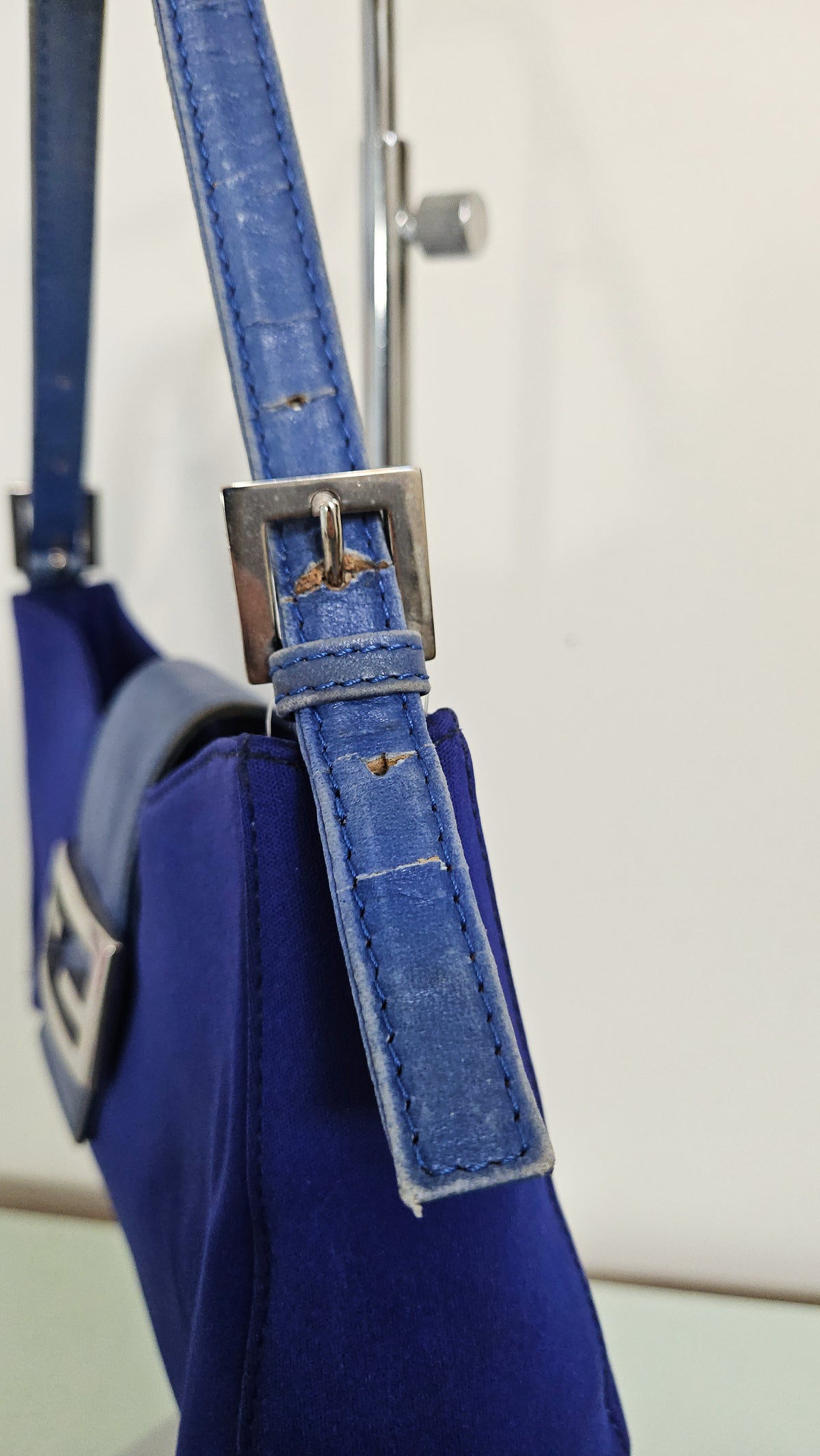Fendi Baguette Bag Royal Blue Canvas & Leather