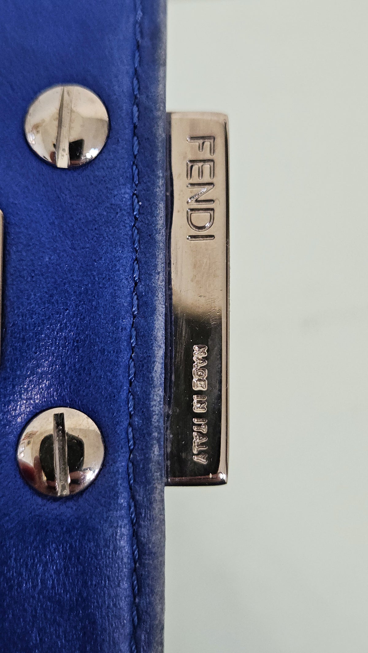Fendi Baguette Bag Royal Blue Canvas & Leather