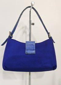 Fendi Baguette Bag Royal Blue Canvas & Leather