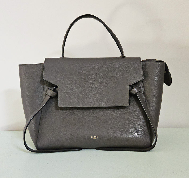 Céline Belt Bag in Dark Grey Grained Calfskin