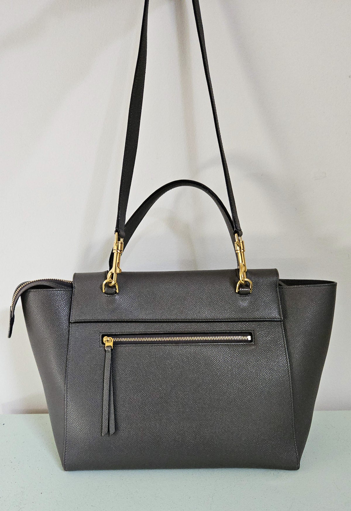 Céline Belt Bag in Dark Grey Grained Calfskin