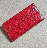 Gucci Red Patent Leather Heart Long Wallet