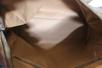 Celine Boston Bag in Macadam Coated Canvas with Beige Leather Trim