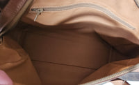Celine Boston Bag in Macadam Coated Canvas with Beige Leather Trim