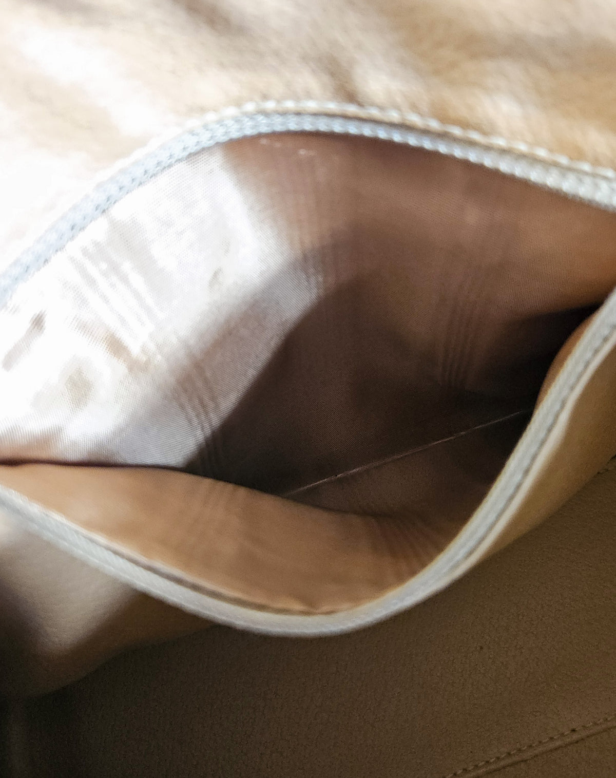 Celine Boston Bag in Macadam Coated Canvas with Beige Leather Trim