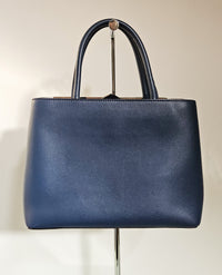 Fendi 2Jours Blue Leather Tote Bag