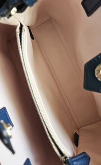 Fendi 2Jours Blue Leather Tote Bag