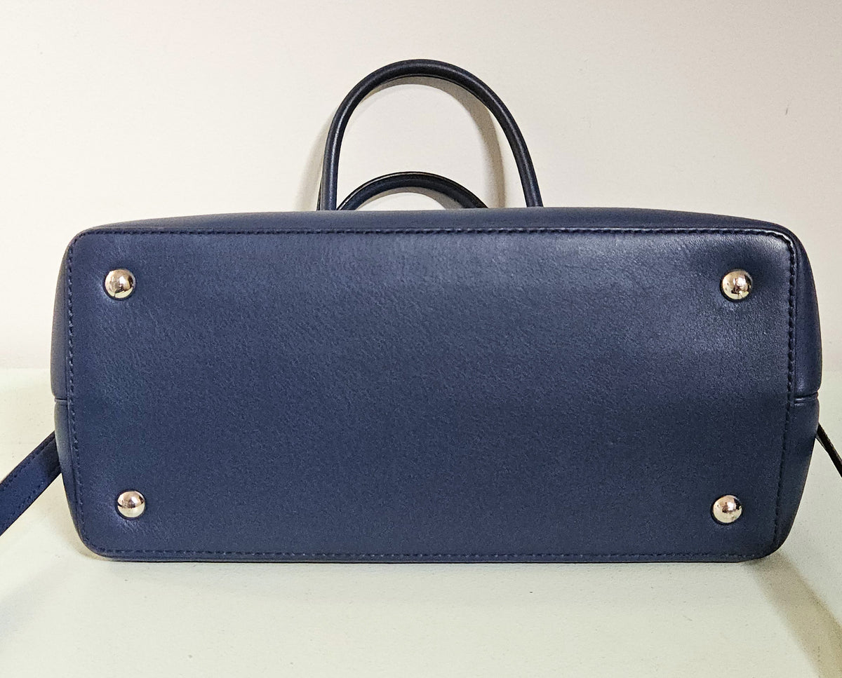 Fendi 2Jours Blue Leather Tote Bag