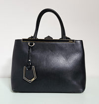 Fendi 2 Jours Black Leather Tote