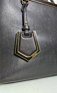 Fendi 2 Jours Black Leather Tote