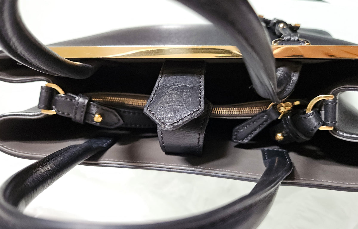Fendi 2 Jours Black Leather Tote