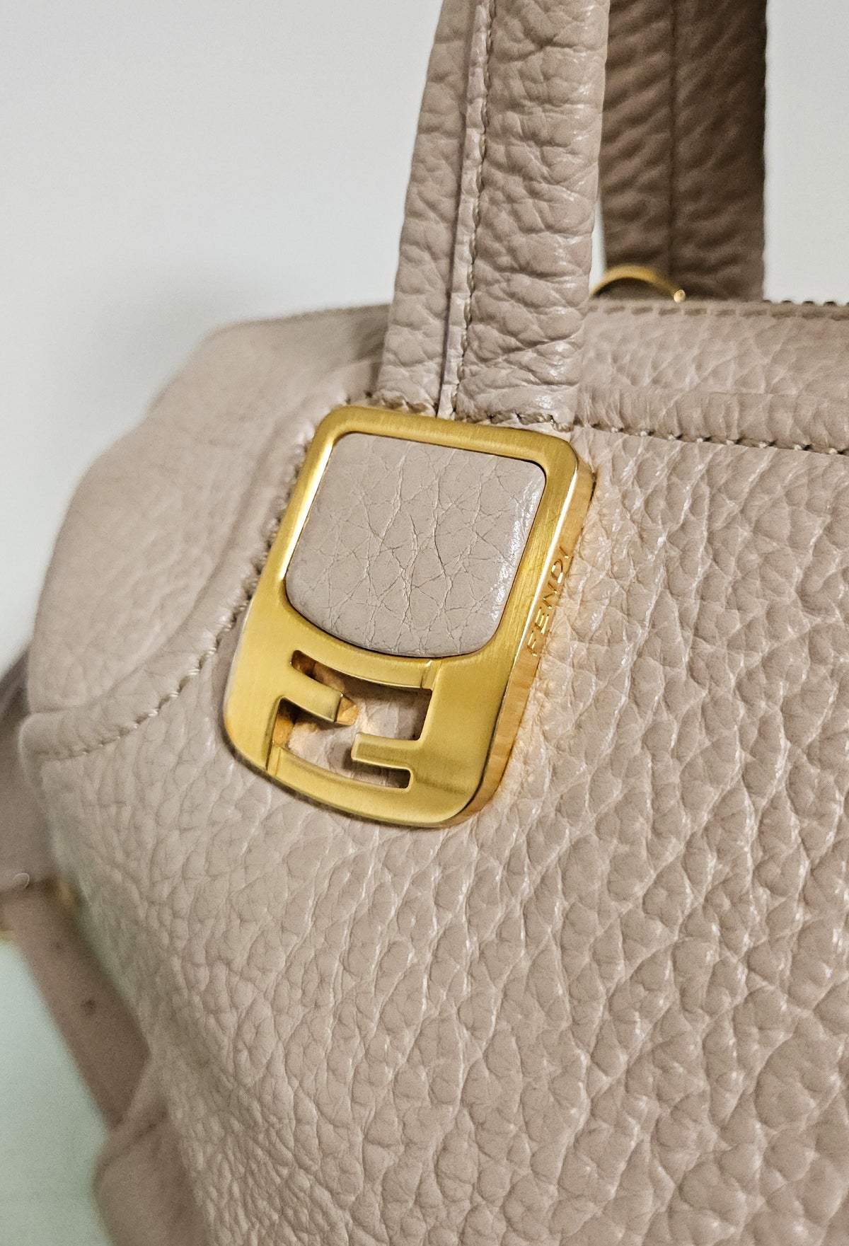 Fendi Chameleon Beige Grainy Leather Bag