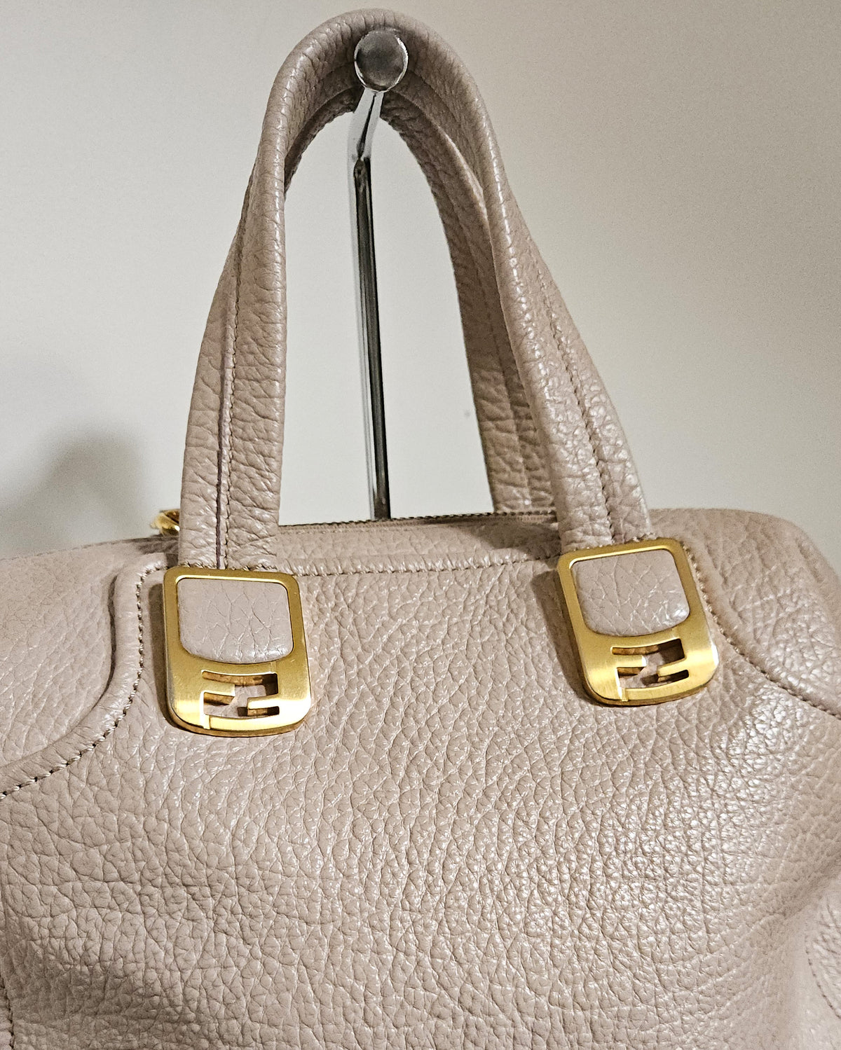 Fendi Chameleon Beige Grainy Leather Bag