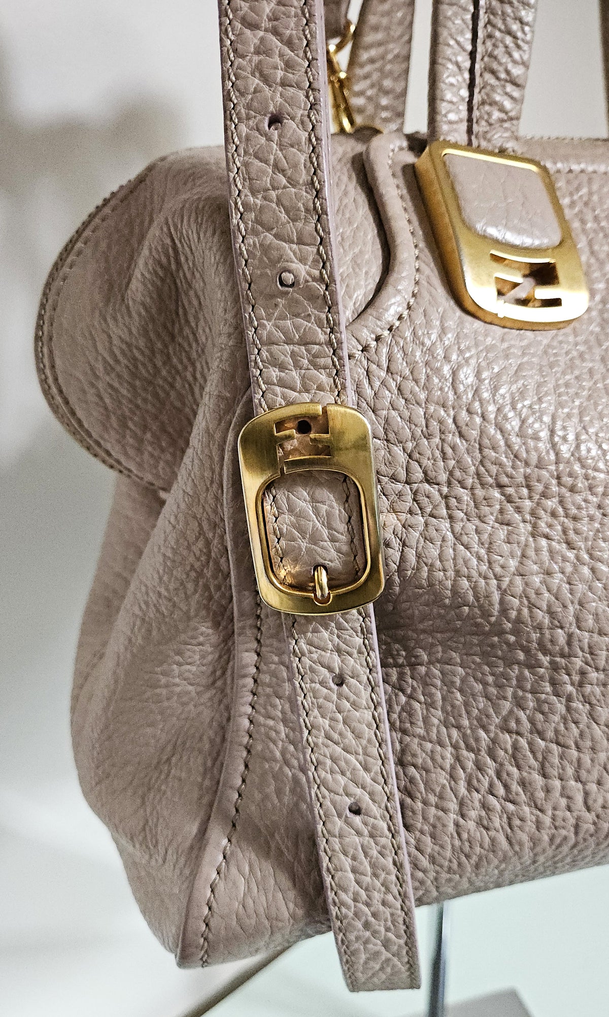 Fendi Chameleon Beige Grainy Leather Bag