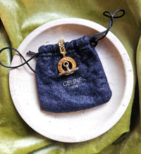 Collier Vintage Celine Fermoir T doré et Argenté