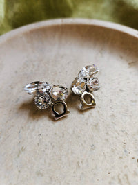 Boucles d’Oreilles Salvatore Ferragamo Gancini Argentées avec Strass Cristal