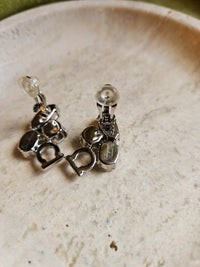 Boucles d’Oreilles Salvatore Ferragamo Gancini Argentées avec Strass Cristal