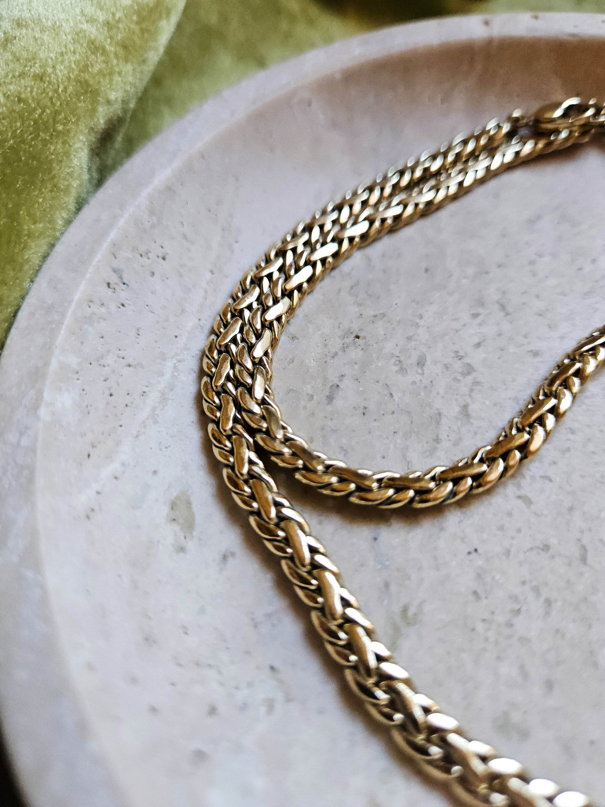Vintage Christian Dior Gold-Plated Chain Necklace with Clear Rhinestones Gourmette Chain