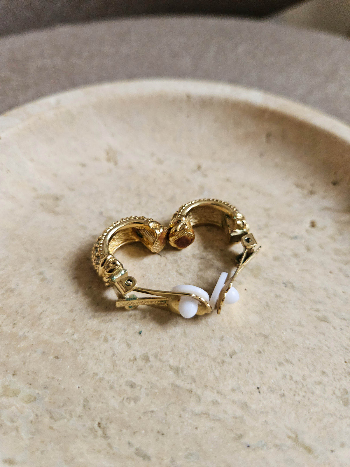 Vintage Christian Dior Gold-Plated Rhinestone Clip-On Earrings