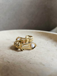 Vintage Christian Dior Gold-Plated Rhinestone Clip-On Earrings