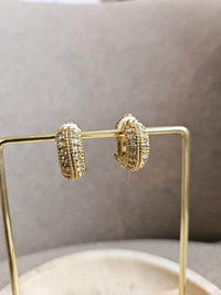 Vintage Christian Dior Gold-Plated Rhinestone Clip-On Earrings